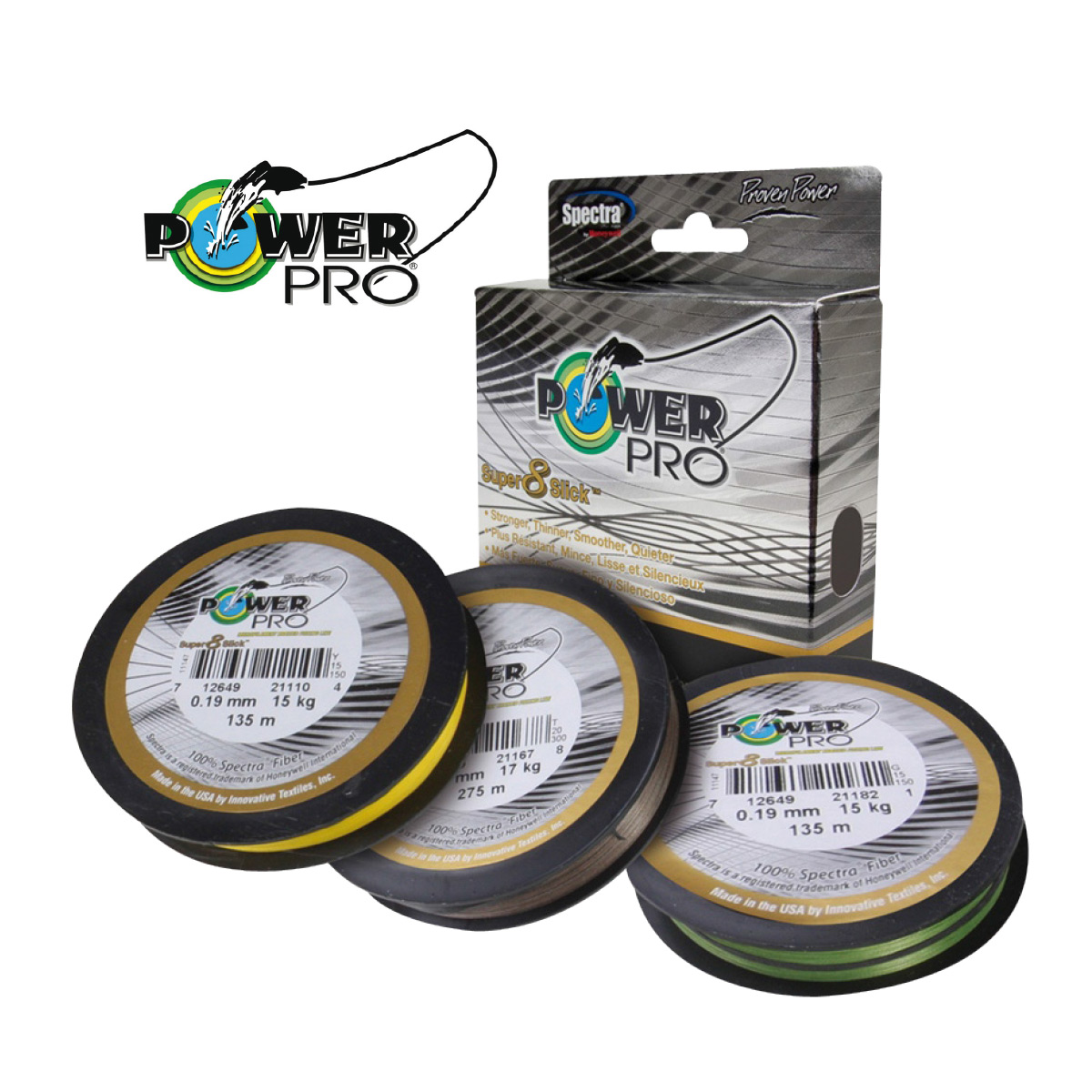 Multifilamento PowerPro Super Slick V2 20 Lbs 300 Yardas Color Aqua ...